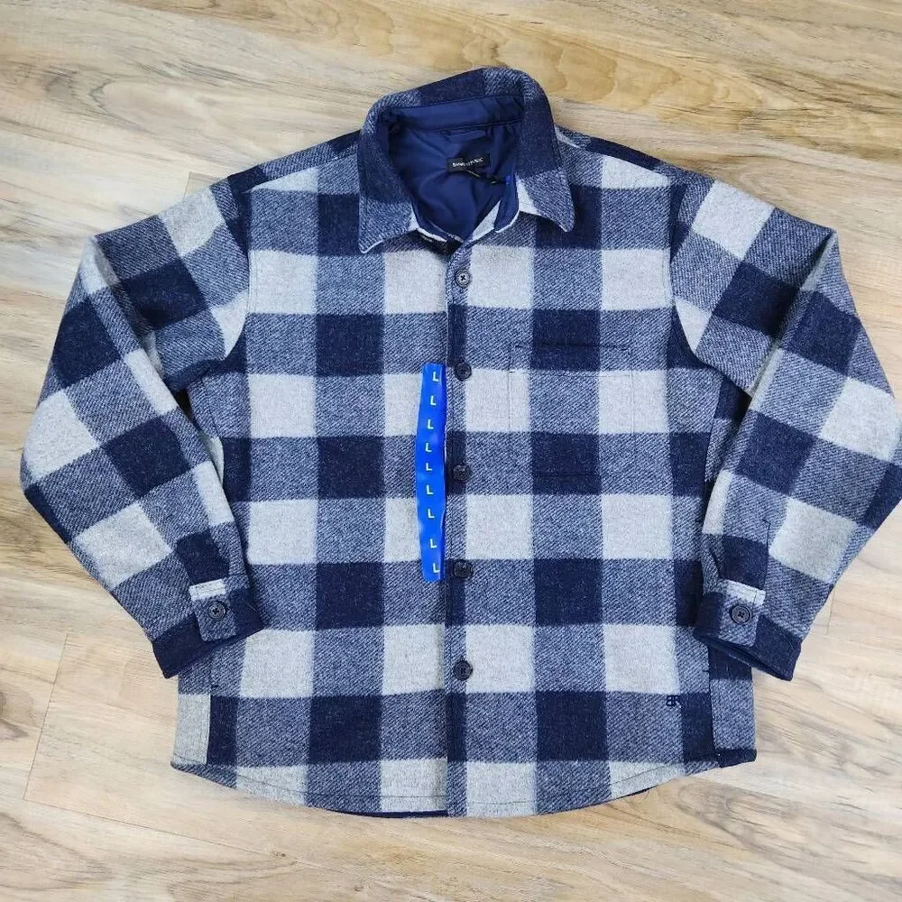 🩵NWT Banana Republic Blue Downtown Plaid Heritage Jacket Men's Large